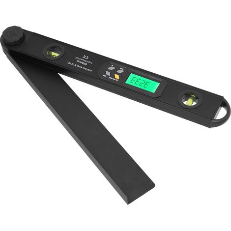 Digitale Wasserwaage aus Aluminiumlegierung, digitales Nivellierwerkzeug 0-225°, hochauflösendes LCD-Display, schwarz (1/5)
