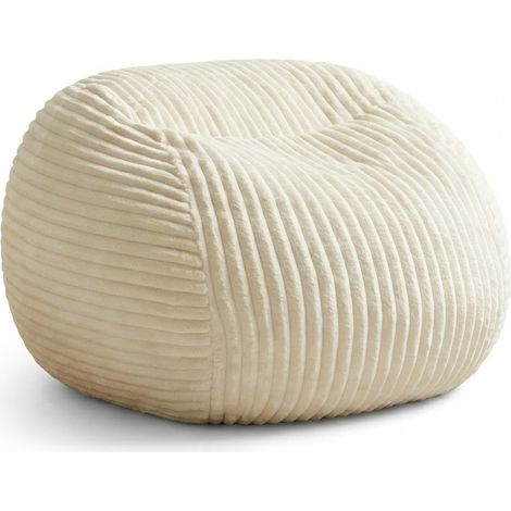 Sitzsack 1-Sitzer Lesesessel aus Kunstvelours mit Rückenstütze Beige 20.0 × 17.0 × 10.0 cm (1/5)