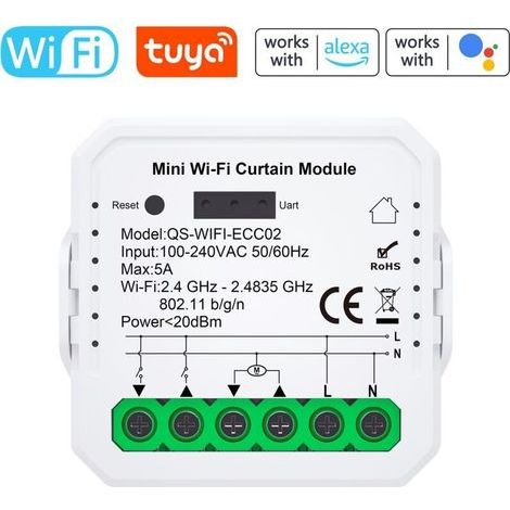 Module de rideau Wifi pour appareil domestique intelligent, module de rideau pour téléphone portable, application de contrôle à distance compatible avec Alexa Home pour le contrôle vocal (1/5)