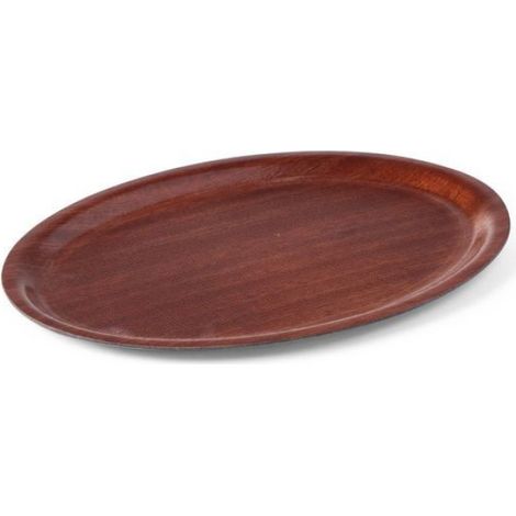 Plateau - Bois Stratifié Acajou - 230 x 160 mm - Antidérapant Caoutchouc - Usage Cuisine Professionnelle - 1 Pièce (1/5)