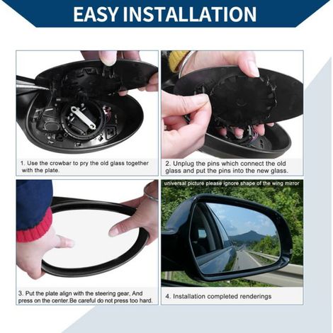 Verre rétroviseurs Sans Chauffage Avec Plaque De Support Pour Volkswagen Polo 1994-2000 Côté Droit 1 Pièce (1/5)