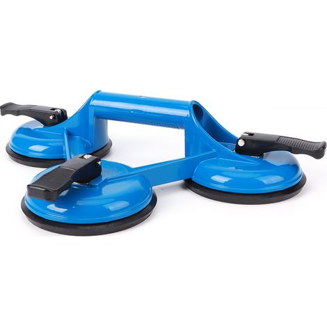 Ventouse à verre 3 tasses, en alliage d'aluminium bleu durable, outil pour carrelage, 325 x 117 mm (1/5)