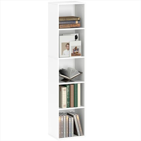 Bibliothèque 5 niveaux étagères réglables blanc 30 x 24 x 133,5 (1/5)