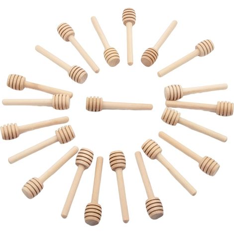 Cuillère À Miel En Bois - 8 Cm - Pour Miel Sirop D'érable Chocolat Fondu - Lot De 50 (1/5)