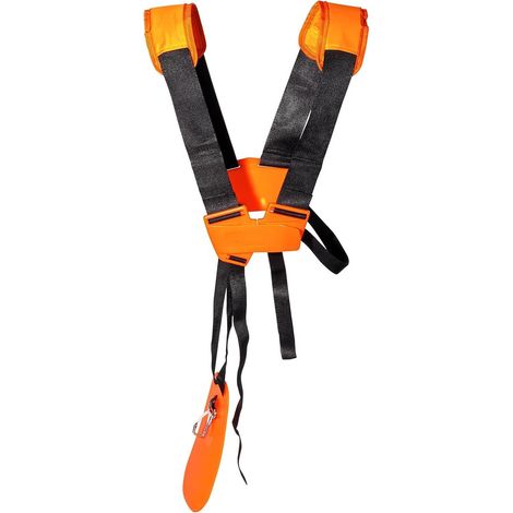 Imbracatura per decespugliatore, doppia tracolla, tracolla per motosega e tosaerba, cintura in nylon resistente regolabile per decespugliatore STIHL FS serie KM, arancione (1/5)