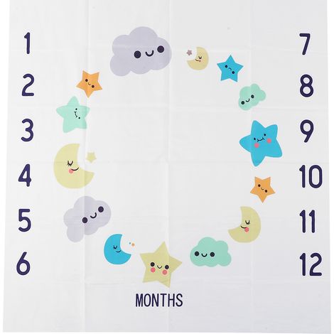 Tapis d'éveil pour nouveau-né - Fond photo bébé doux pour étapes mensuelles (1/5)