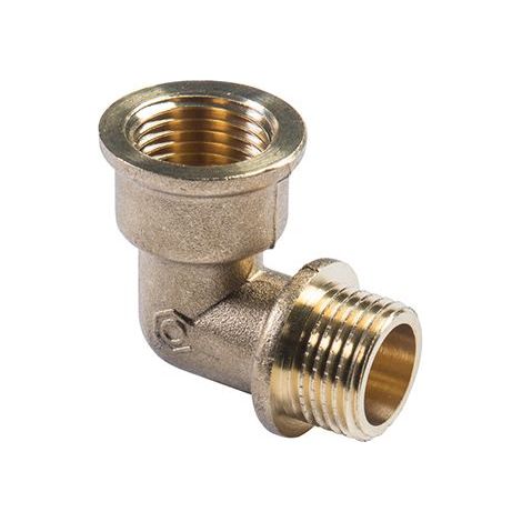 Raccordo a gomito in ottone 1/4", maschio femmina