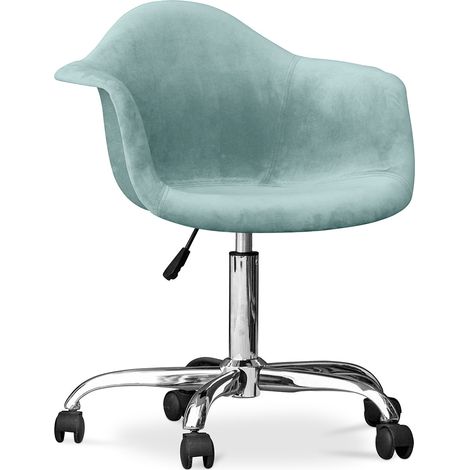Sedia da ufficio con braccioli - Sedia da scrivania girevole con rotelle - Grev Pastel blue