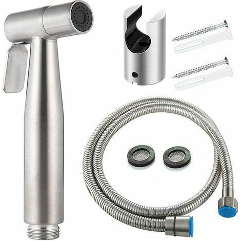 1 Kit douchette bidet, Acier inoxydable 304, Flexible et support, Jet réglable, Salle de bain cuisine (1/5)