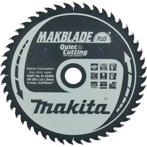 Makita B-33495 Makblade Plus Lama TCT per seghe da banco 260x30 mm per legno