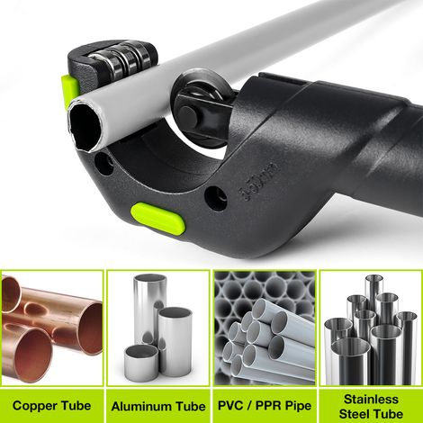 Coupe-tubes manuel pour roulements métalliques noirs et verts, acier inoxydable, cuivre, aluminium et fer