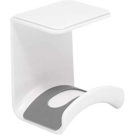 1 support de casque en plastique ABS blanc, crochet de support de casque à suspendre sous le bureau, cintres adhésifs pour écouteurs de bureau, la plupart des casques et contrôleurs (1/5)