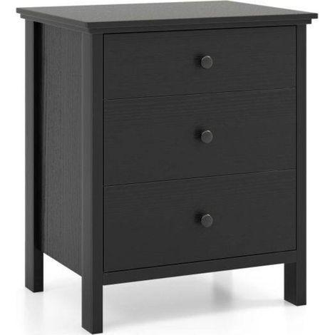 Pour chambre ou salon, accès facile grâce aux 3 tiroirs, table de chevet avec glissières métalliques (1/5)