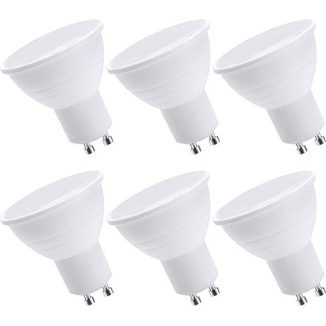 Lot de 6 ampoules LED GU10, ampoules LED GU10, 7 W blanc froid (équivalent halogène 50 W), ampoule à économie d'énergie, faisceau 600 lm 120° non dimmable. (1/5)