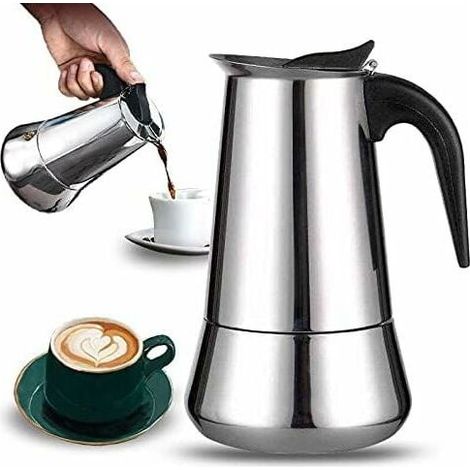 Cafetière Italienne 12 Tasses Acier Inoxydable Compatible Tous Feux Incl Induction (1/4)