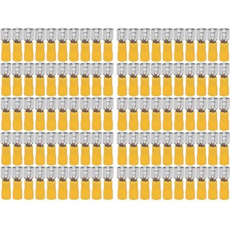 100 pièces de bornes femelles à embout isolé pour câbles AWG 12-10, connecteurs sertis électriques 4-6mm² (1/5)
