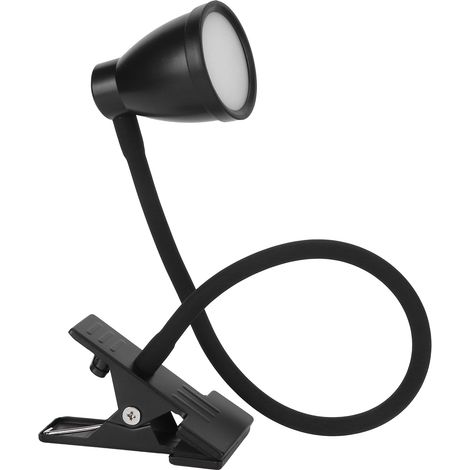 USB-Klemm-Leselampe, stufenlose Dimmfunktion, schlichte und moderne Innenbeleuchtung, schwarz (1/5)