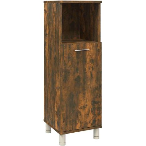 Maison Exclusive - Badschrank Räuchereiche 30x30x95 cm Holzwerkst (1/5)