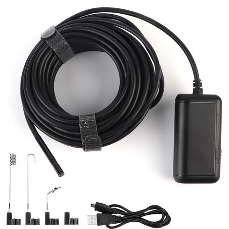 Caméra d'inspection endoscopique WiFi 0.2in, 5MP, IP67, 6 LEDs, pour smartphones iOS/Android, câble de 10m/32.8ft. (1/5)