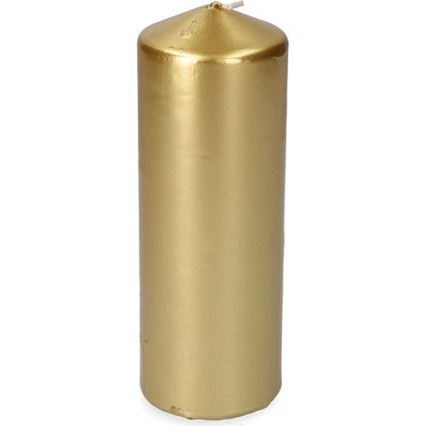 BigBuy Home Kerze Gold Silber Ø 7 x 20 cm 1 Stück
