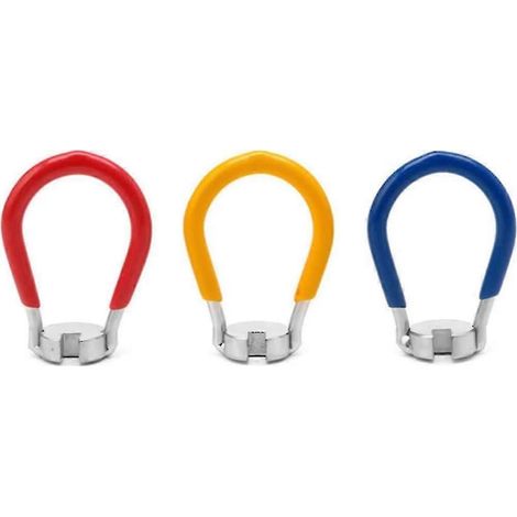 Clé à rayons de vélo, kit de réparation de rayons de roue de vélo, outil de réglage des fils, kit de réparation de rayons de vélo (rouge + jaune + bleu) (3 pièces) (1/5)