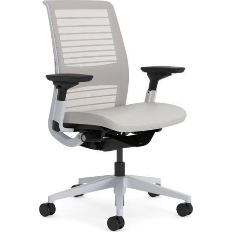 Chaise de Bureau Ergonomique: Think, accotoirs 4D, Blanc (1/5)