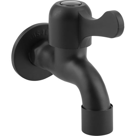 Robinet lave-linge, inox 304, noir, pour installation murale (1/5)