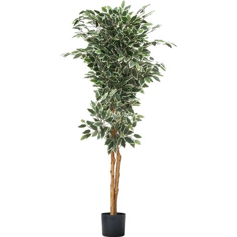 Árbol artificial, diseño realista, para uso en interiores, verde militar. (1/2)