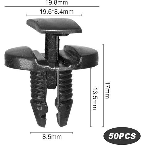 50 Pcs Clips de Fixation Voiture, 8565.53 1609267280, Clips pour Peugeot, Clips Carrosserie, Rivet Plastique Voiture, Agrafe Voiture Compatible avec Citroen Peugeot Jumpy Berlingo C3 C4 C5 C6 clio2 (1/5)