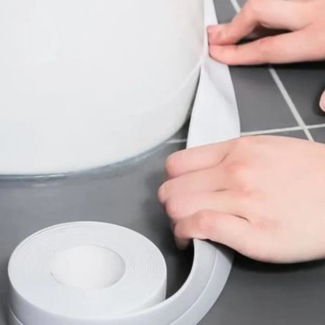 Rouleau de joints adhésifs blanc, épaisseur 3,8 cm, longueur 3,2 m, facile à appliquer pour étanchéité et fixation intérieure et extérieure (1/4)