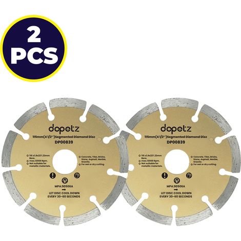 Dapetz ® 2 x Stone Cutting Disc 115mm 4.5" Diamond Blade for Angle Grinder Cutting Disc for Cutting Stone Brick Concrete Asphalt Marble Granite (1/5)