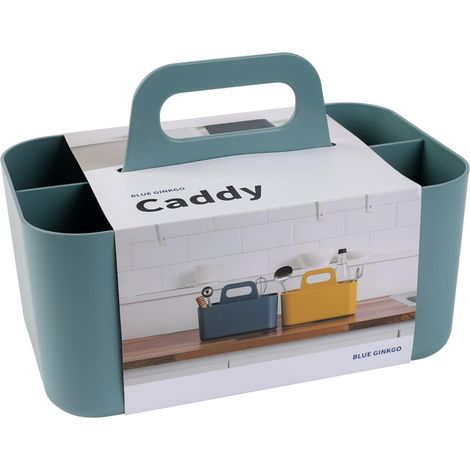 1 - Organisateur Empilable - Caddy Portable - Rangement Polyvalent avec Séparation Amovible - Pour Salle de Bain Bureau Loisirs Créatifs - Vert - 25x15,5x27cm