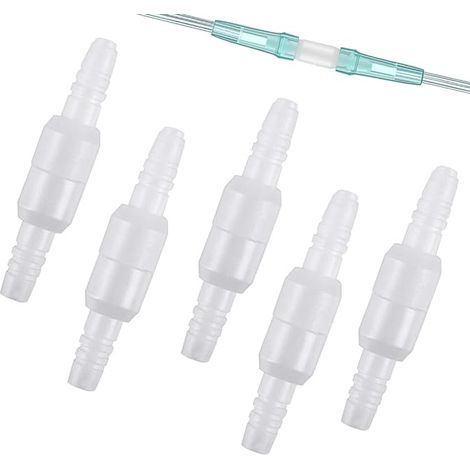 Juego de 12 piezas de conectores giratorios de 360 grados para mangueras de oxígeno, diseñados para asegurar las mangueras de oxígeno y evitar que se retuerzan. (1/2)
