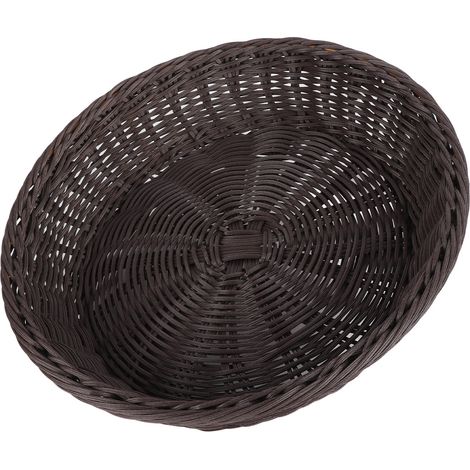 Panier à Fruits Traditionnel Panier en Faux Rotin Round Corbeille à Fruits Modèle: 30x8cm PP Faux Rotin Organiseur Alimentaire (1/5)