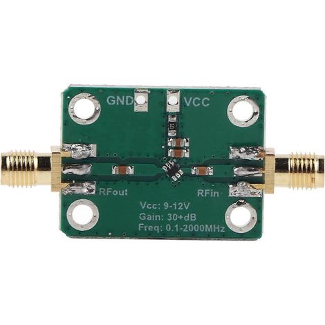 Amplificateur RF large bande 0,12000 MHz 912 V CC 37 mA Gain supérieur à 30 dB Connecteur SMAK Amplificateur LNA à faible bruit (1/4)