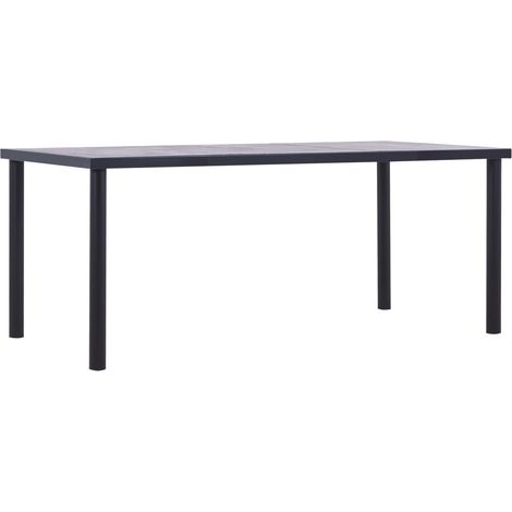 Dining Table Black and Concrete Grey 180x90x75 cm MDF vidaXL