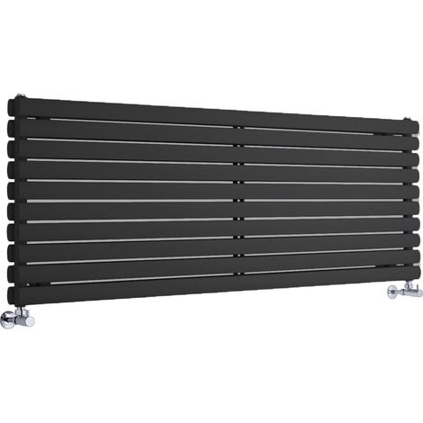 Hudson Reed Vitality – Radiateur Design Horizontal – Noir – 59 x 160cm Double Rang (1/5)