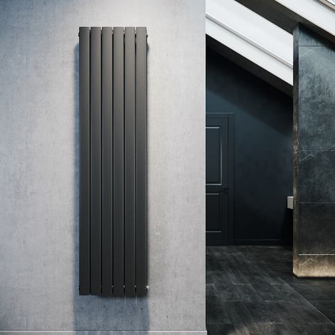 SONNI Design Flach Heizkörper 1800 x 462 mm Antrazit Badheizkörper Doppellagig Heizkoerper Vertikal Paneelheizkörper