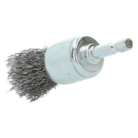 Brosse pinceau ondulée acier Norton Ø 25 mm pour perceuse