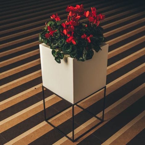 Soporte metálico negro H 40 cm para maceta lámpara Cube Youcube Matera 40x40 cm