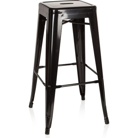 Barhocker VANTAGGIO HIGH metallic schwarz hjh OFFICE (1/5)