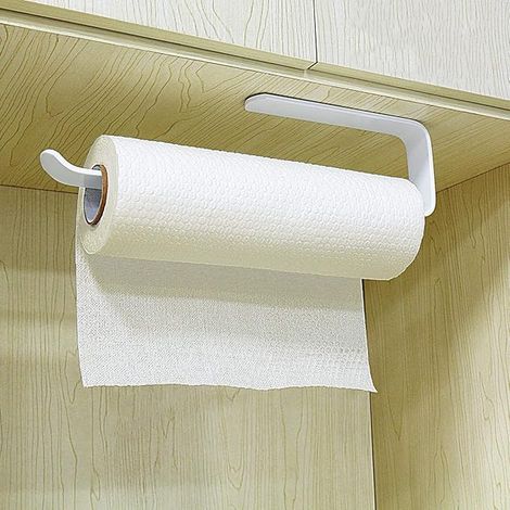 Kitchen Paper Roll Holder Towel Under Cabinet Support (A-33 cm (White)) (1/5)