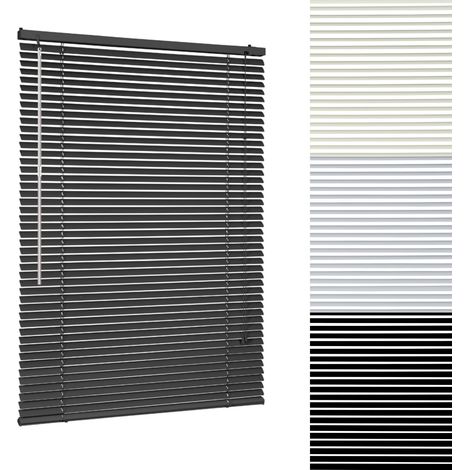 Sekey Alu Jalousie ohne Bohren Klemmfix Jalousette freihängend - 25mm Alu-Lamellen, Schwarz, 110 x 160 cm