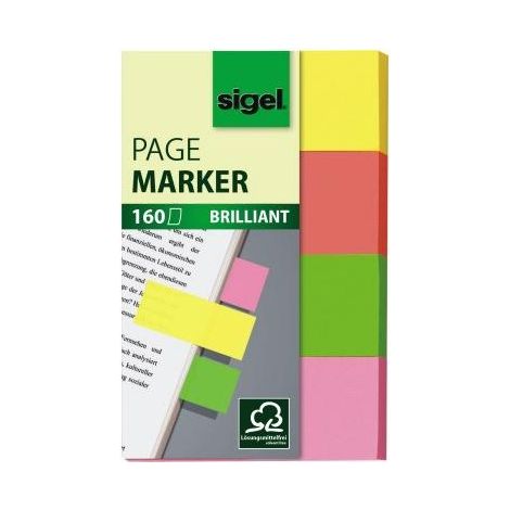 sigel Haftmarker Brillant Werkstoff: Papier Farbe: 1 x gelb, 1 x orange, 1 x grün, 1 (1/5)
