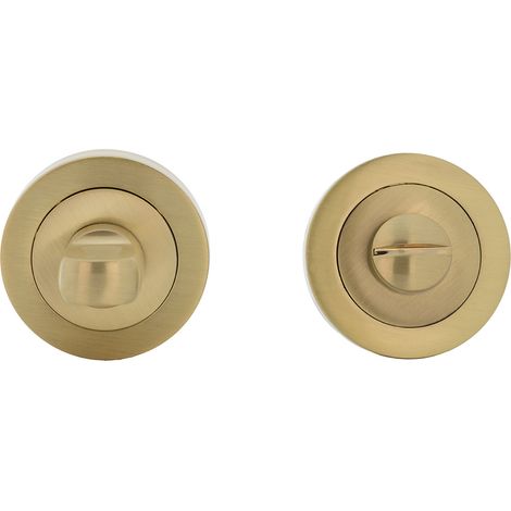 Condena zamak roseta redonda 50mm dorado satinado para puerta baño (1/3)