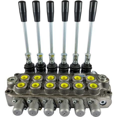Distributore idraulico da 3/8" a 6 leve doppio effetto 40L (1/5)
