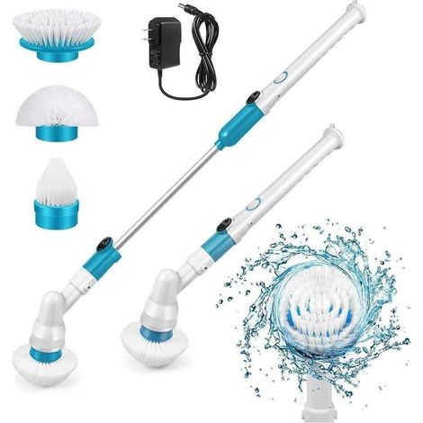 Brosse électrique USB 3,15W – 3 brosses + chargeur, pour verre sol carrelage (1/5)