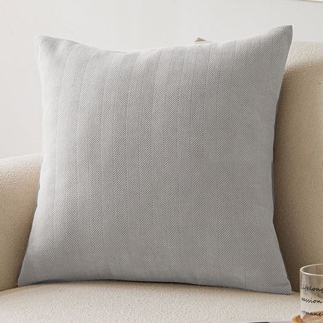 1 Housse de coussin Chenille Gris Spatial 45x45 cm Fermeture éclair Canapé Fauteuil Lit