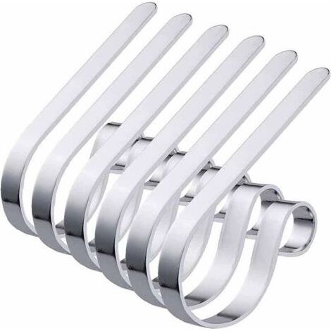 6-teiliges Set Weihnachtsstrumpfhalter aus Metall, rutschfeste Sicherheitsständer, Kaminhaken zur Weihnachtsdekoration (1/4)