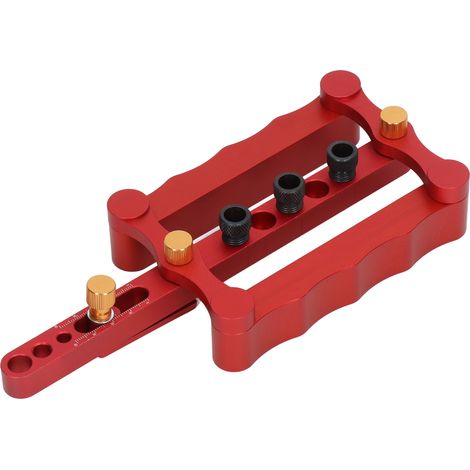 Holzbohrvorrichtungsset, Hammerpositionierer, korrosionsbeständig, rot, für die Holzbearbeitung (1/5)